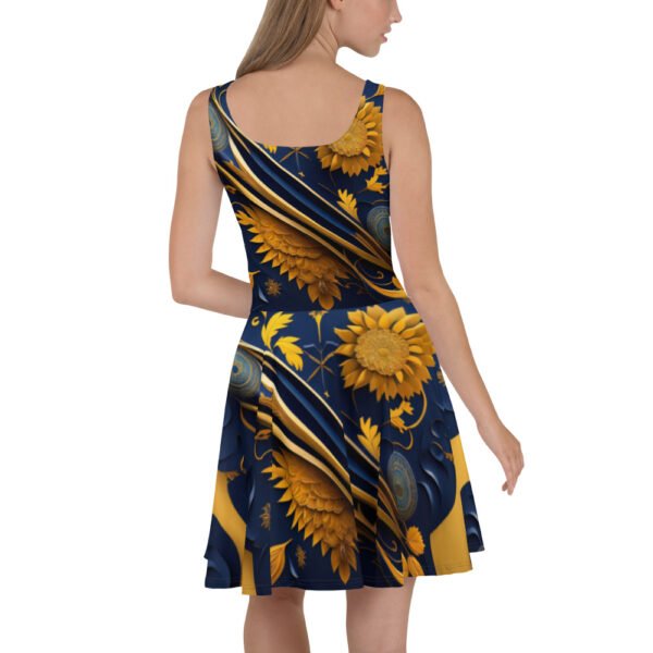 Skater Designer Print Dress Hazelglow D 001