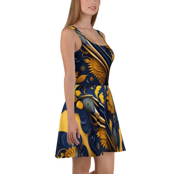 Skater Designer Print Dress Hazelglow D 001